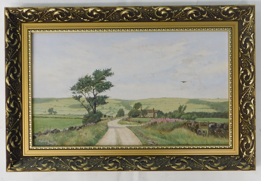 Malcolm Doughty (20thC). Country road, oil on board, signed, 21.5cm x 37cm. - Bild 2 aus 4