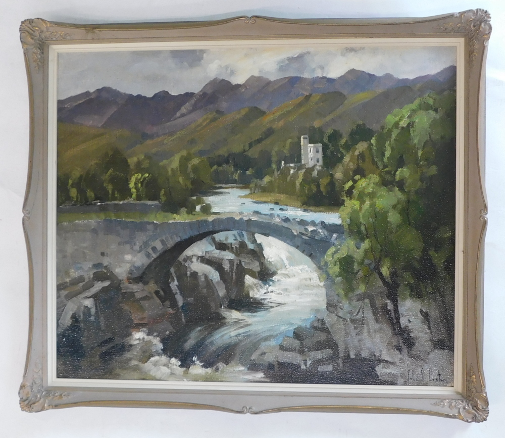 John Samuel Loxton (1903-1969/71). Old Bridge, Invermoriston, Scotland, oil on board, signed, 50cm x - Bild 2 aus 5