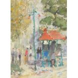Malcolm Mason (20thC). Park scene, watercolour, signed and dated (20)04, 24cm x 18cm. Label