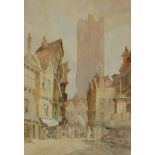 William Herbert Allen (1863-1943). Continental Market Square, watercolour, signed and titled verso,