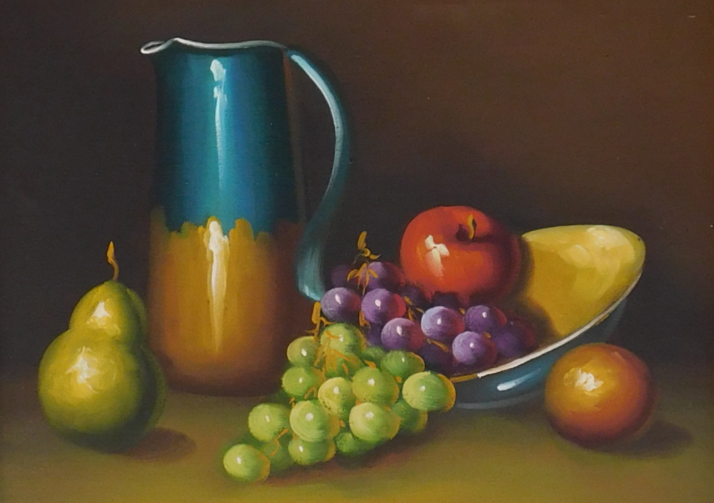 Stevens (20thC). Fruit still life, oil on canvas, framed, 29cm x 39cm.