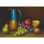 Stevens (20thC). Fruit still life, oil on canvas, framed, 29cm x 39cm.