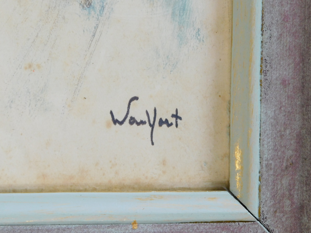 Marius Woulfart (1905-1991). Study of a lady, gouache, signed, 39cm x 29cm. - Image 3 of 5