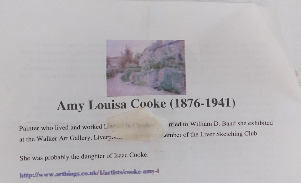 Amy Louise Cook (1876-1941). Near Llandudno N. Wales, watercolour, signed and titled verso, 17cm x 2 - Image 6 of 6