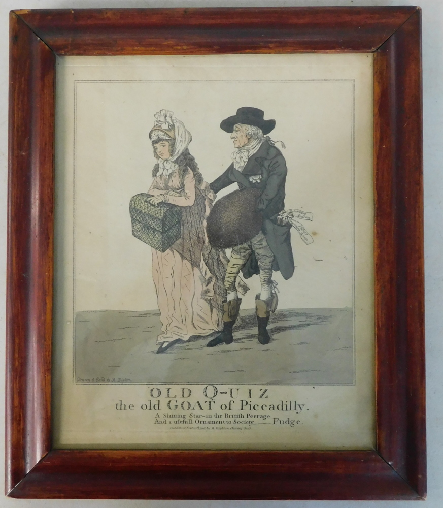 After Robert Dighton (1752-1814). Old QUIZ - The Old Goat of Piccadilly, framed coloured print publi - Image 2 of 4