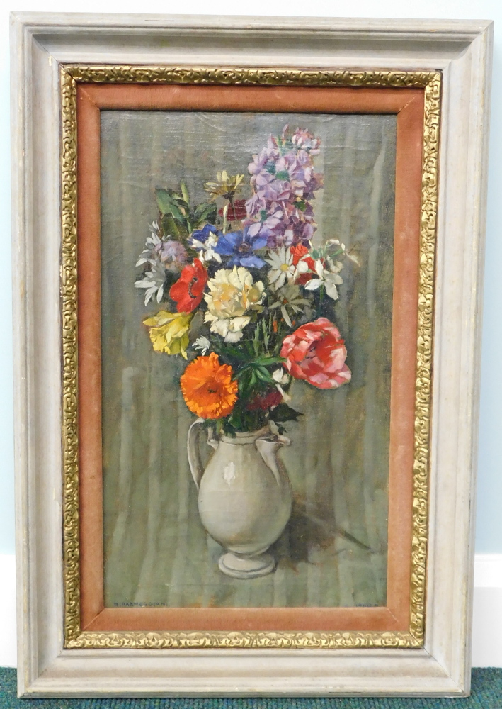 Romano Parmeggiani (1930-2002). Floral still life, oil on canvas, signed and dated 1960, 49cm x 28.5 - Image 2 of 6