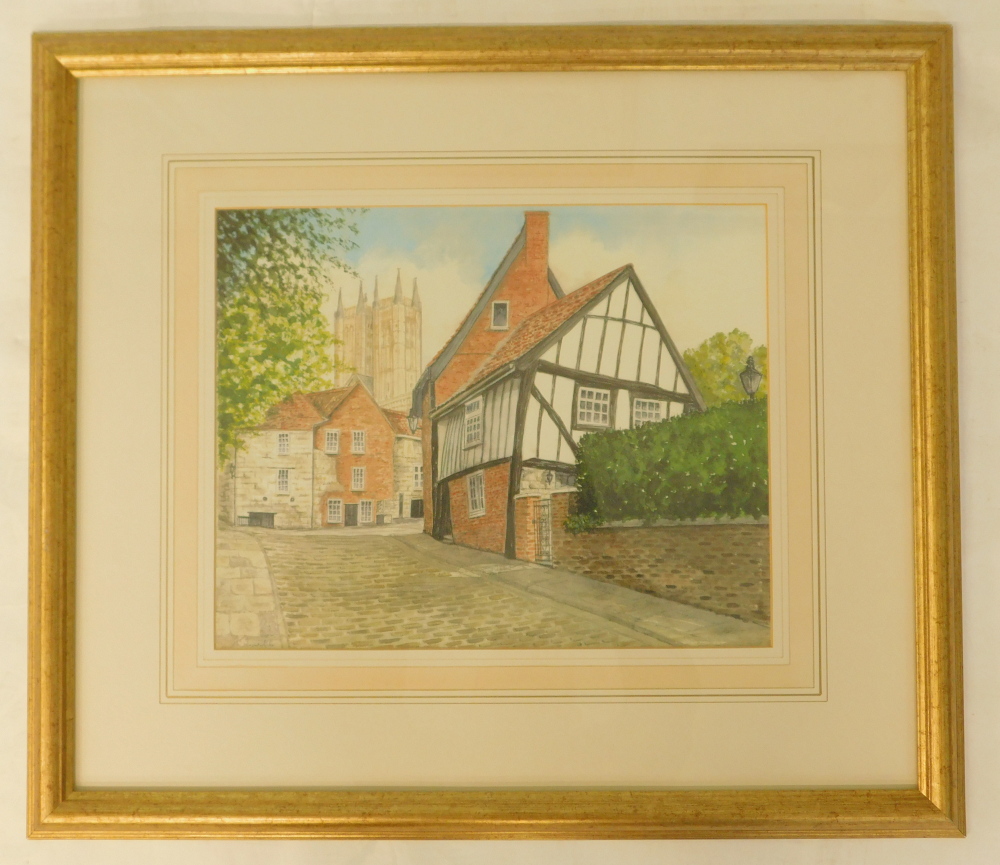 Joan M. Smith. 42 Michaelgate, artist signed limited edition coloured print, 28cm x 35cm. - Bild 2 aus 4