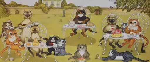 Linda Jane Smith (b.1962). The Garden Party, artist signed, titled limited edition coloured print, 2