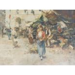 Witman Etelka Vizkeleti (1882-1962). Market scene, oil on canvas, signed, 47.5cm x 64cm.