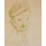 Ivan Opffer (1897-1980). Head and shoulders portrait, artist signed print, 29.5cm x 24.5cm.