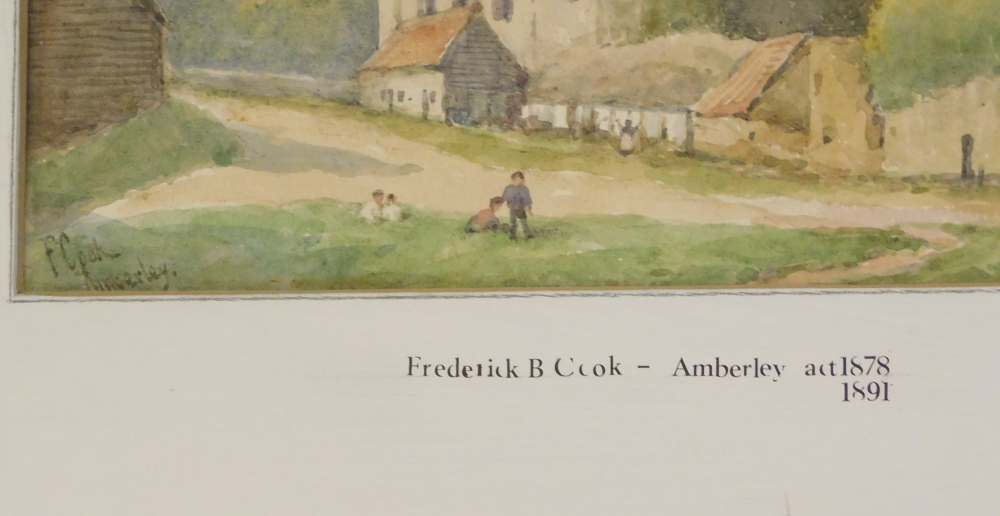 Frederick B. Cook (act. 1878-1891). Amberley, watercolour, signed and titled, 14cm x 23cm. - Image 3 of 5