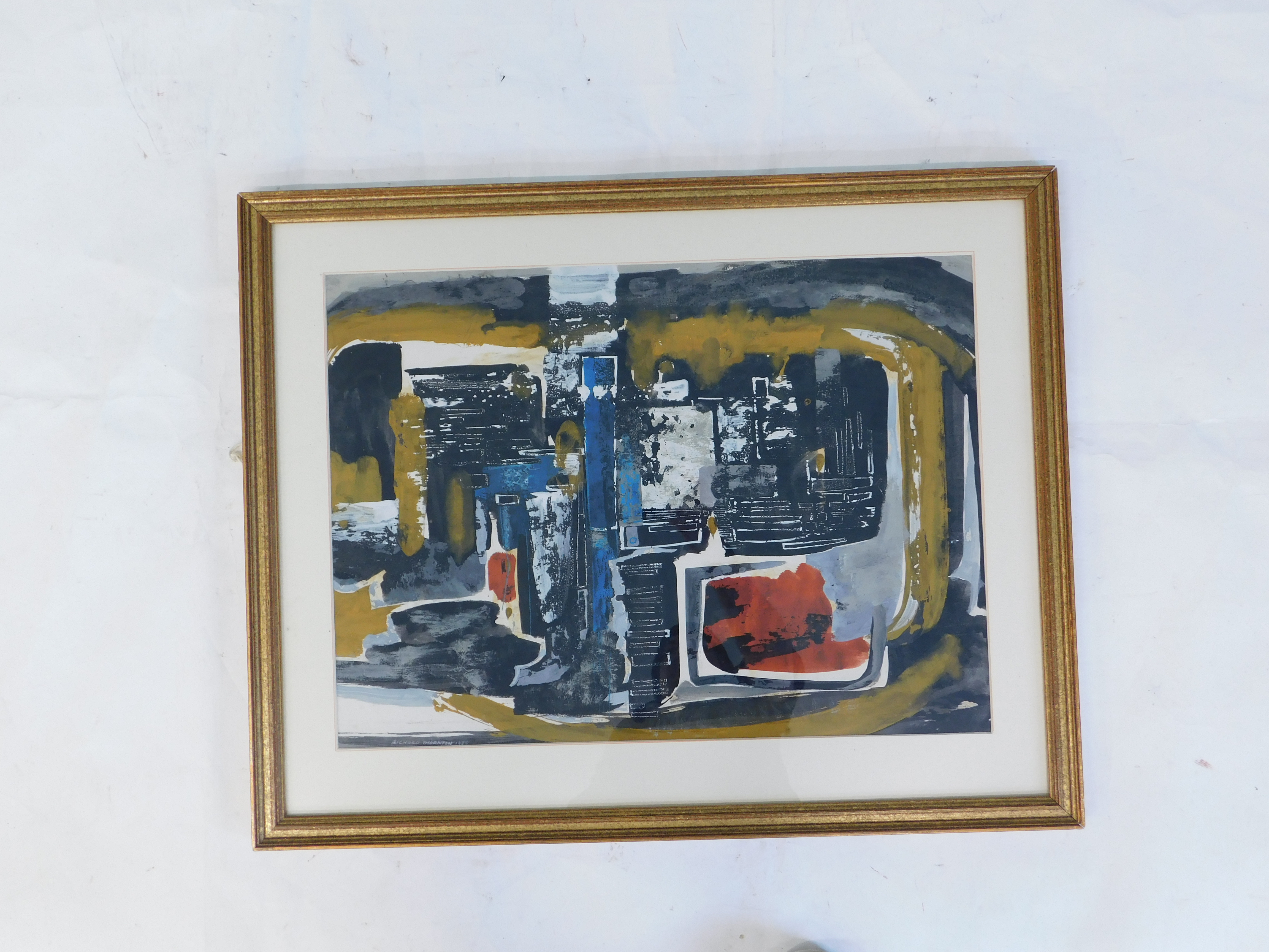 Richard Thornton (b.1922). Abstract landscape, gouache, signed and dated 1975, 42cm x 57cm. - Bild 2 aus 6