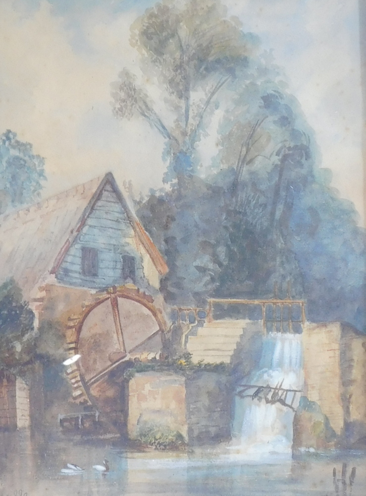Neville (19thC/20thC). Watermill, watercolour, signed, 35cm x 26cm.