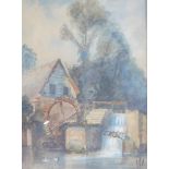 Neville (19thC/20thC). Watermill, watercolour, signed, 35cm x 26cm.