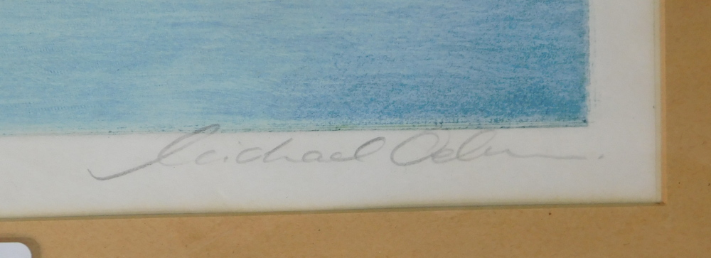 Michael Delman (b.1941). Ice Yacht, artist signed, titled, coloured engraving, 48.75, 33cm x 32cm. P - Bild 3 aus 6