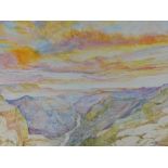 Dale Bratcher (1932-2015). Sunset above Lava falls, watercolour, signed and titled verso, 74cm x 99c