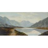 Charles Leslie (1835-1890). Mountain landscape with lakes, oil on canvas - pair, signed and dated, 2