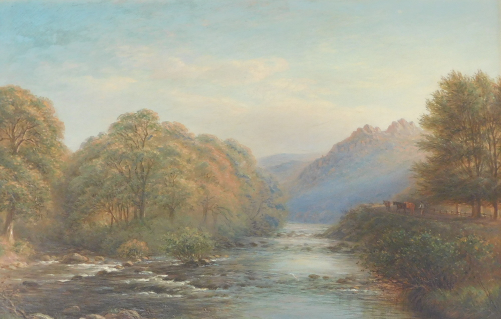 Frederick Foot (19thC). On the Dar, Devon, oil on canvas, signed, titled and dated 1881 verso, 34cm