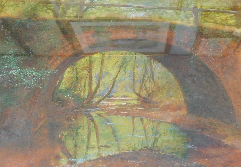 The Roman Bridge. Oil, titled verso, 36cm x 52cm.