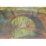 The Roman Bridge. Oil, titled verso, 36cm x 52cm.