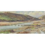 Douglas Houzen Pinder (1886-1949). Trethellan Footbridge, watercolour, signed and titled, 23cm x 43c