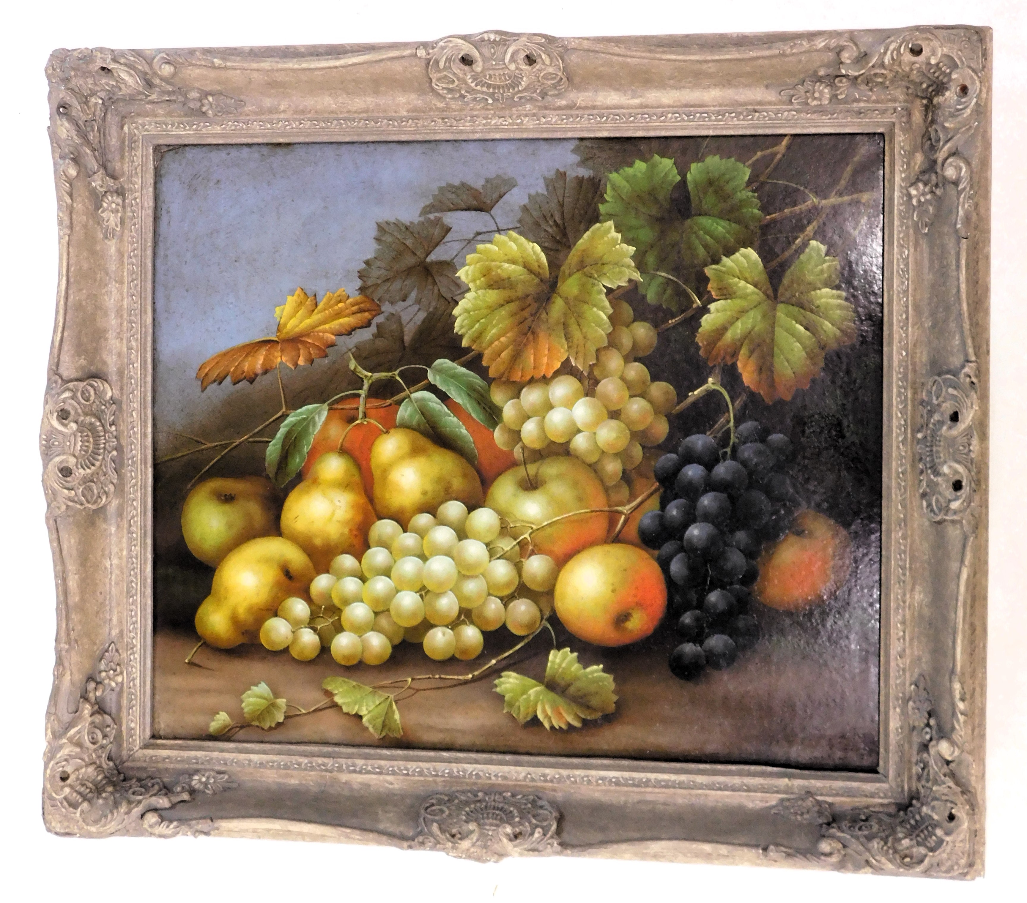 Edwin Steele (c.1850 - c.1912). Fruit still life, oil on board, signed and dated 1910, 50cm x 60cm. - Image 2 of 4