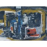 Richard Thornton (b.1922). Abstract landscape, gouache, signed and dated 1975, 42cm x 57cm.