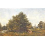 19thC British School. Sherbourne Warwick, oil on canvas, titled and dated verso, 21.5cm x 34cm.
