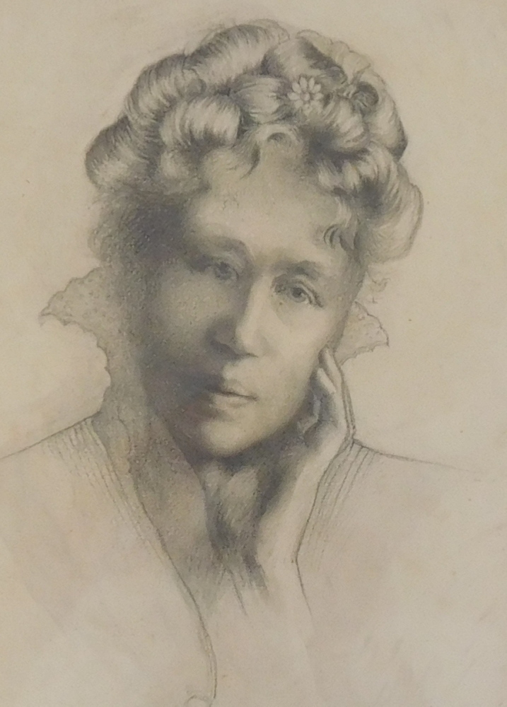 Hildegard Margaret Field (19thC/20thC). Mrs Bertha Field, pencil drawing, signed and titled verso, 2