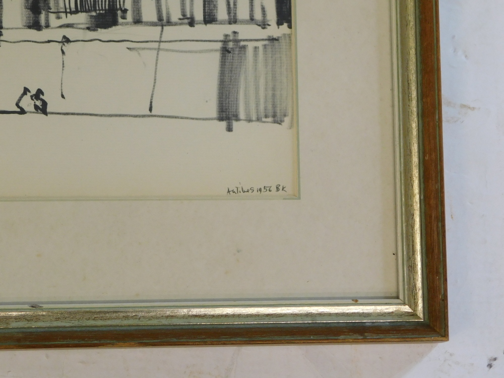 Bernard Kay (1927-2021). Antibes, drawing, titled and dated 1956, 23.5cm x 31cm. - Bild 3 aus 5