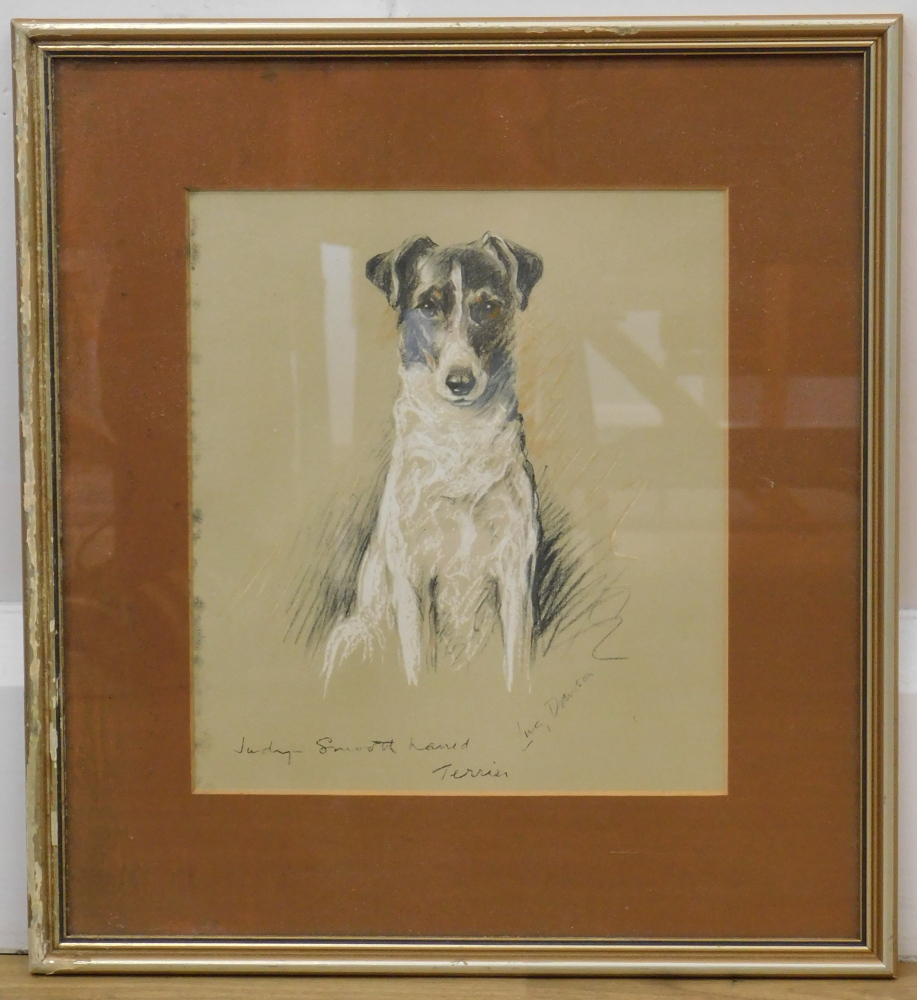 L. Dawson. Judy smooth haired terrier, pastel, signed and titled, 21cm x 18cm. - Image 2 of 4