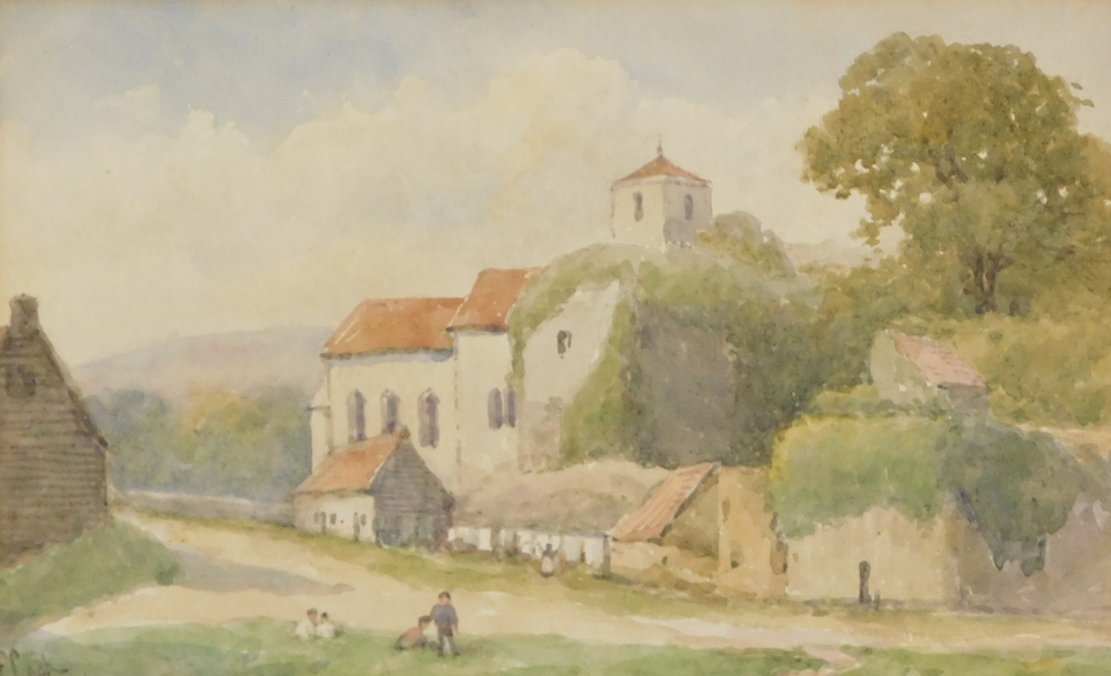 Frederick B. Cook (act. 1878-1891). Amberley, watercolour, signed and titled, 14cm x 23cm.