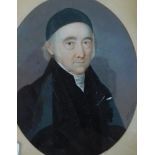 P Selealdi (late 18th/early 19thC). Miniature portrait of a cleric, oil, signed, 9cm x 7.5cm.