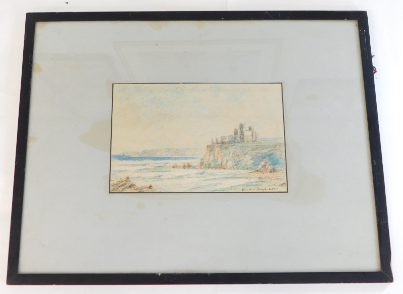 Van Den Burgh. Coastal scene, pastel drawing, signed, 20.5cm x 32cm. - Image 2 of 4