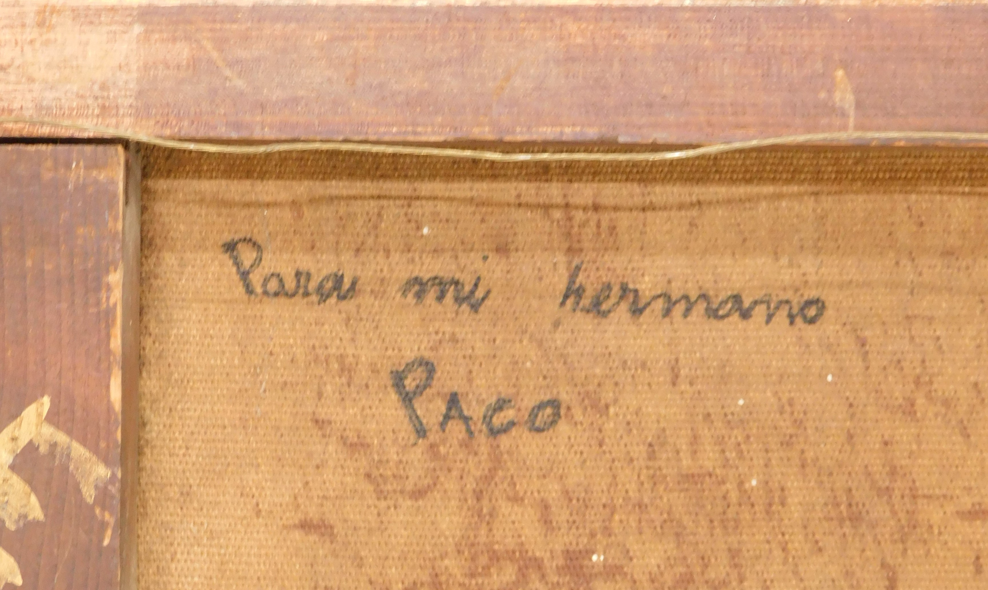 19thC School. Para, oil on canvas, monogramed, dated 1894 and titled verso, 24.5cm x 65cm. - Image 6 of 6