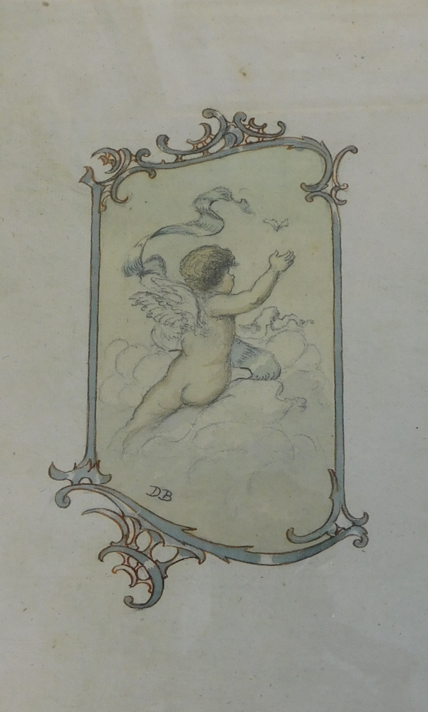 Lady Diana Beauclerk (1734-1808). Cherubs, watercolour - three, initialled, 18cm x 14cm (3). - Image 2 of 8
