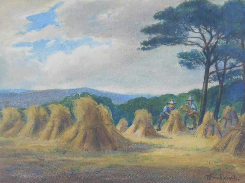 William Thornton Brocklebank (1882-1970). Cornfield, nr Exeter Devon, watercolour, signed and titled