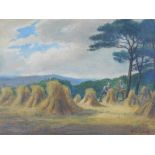William Thornton Brocklebank (1882-1970). Cornfield, nr Exeter Devon, watercolour, signed and titled
