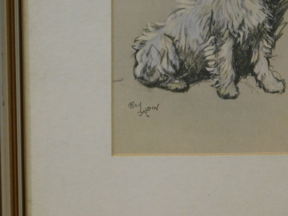 After Cecil Aldin. Dogs, two framed and mounted coloured prints, 14cm x 10cm (2). - Image 5 of 6