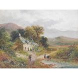 Bennett (19thC). A Welsh cottage, oil on canvas, indistinctly signed, 30cm x 40cm.