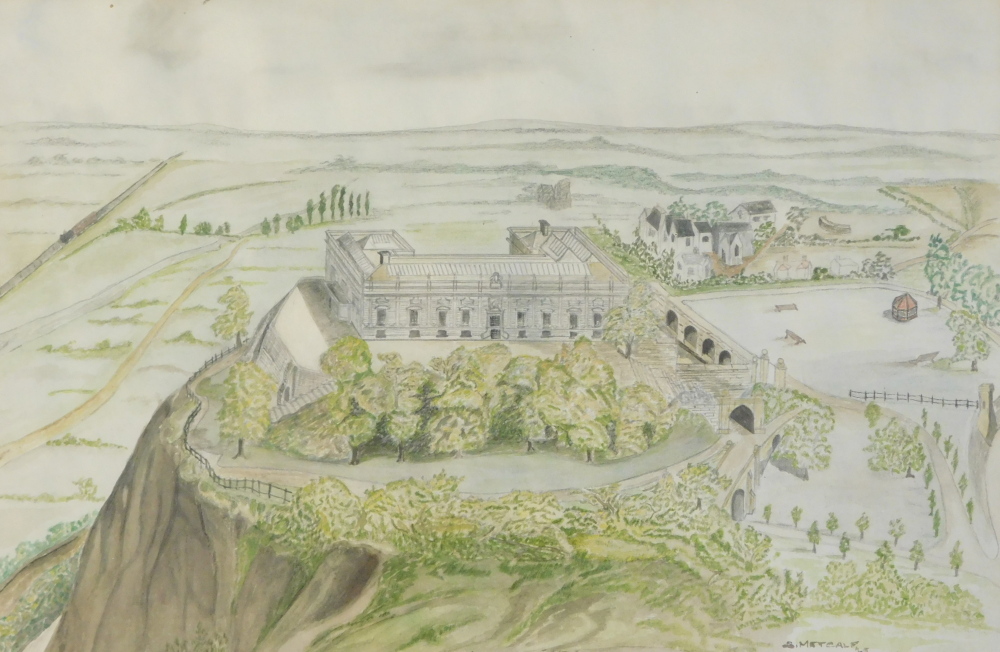 S. Metcalf. Nottingham Castle, watercolour, signed and titled, 22cm x 34cm.