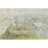 S. Metcalf. Nottingham Castle, watercolour, signed and titled, 22cm x 34cm.