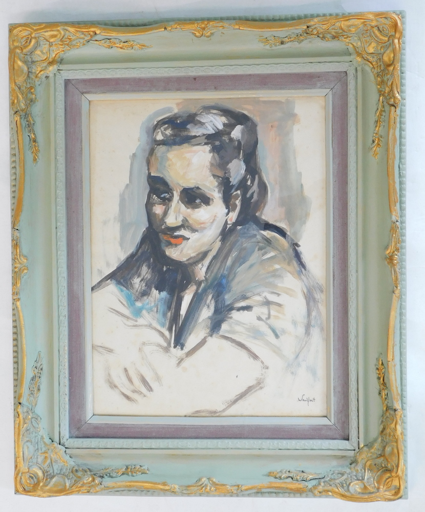 Marius Woulfart (1905-1991). Study of a lady, gouache, signed, 39cm x 29cm. - Image 2 of 5