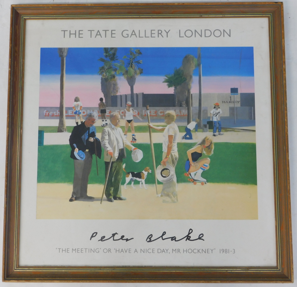 After Peter Blake. The Meeting - The Tate Gallery London 1981-3, framed coloured poster, 66cm x 66cm - Image 2 of 7