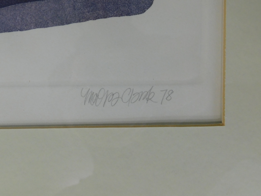After M. Clark. Maroon Mercedes, artist signed limited edition coloured print, 2/12, 32cm x 38cm. - Bild 3 aus 7
