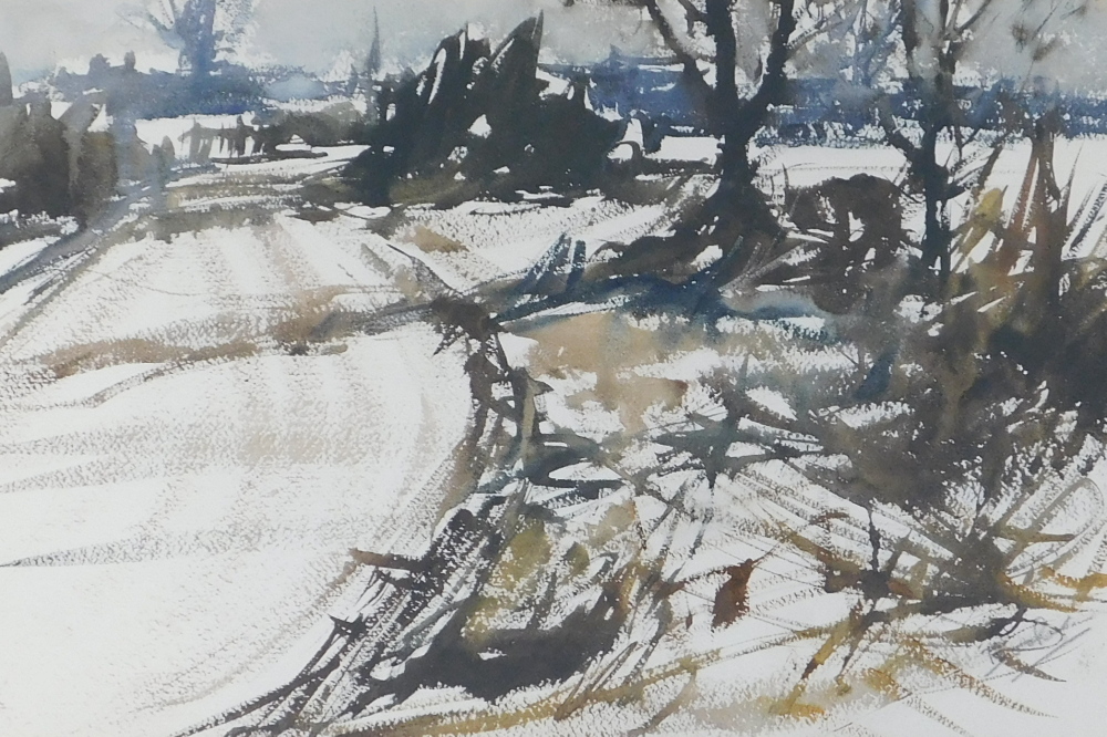 Donald Bosher (1912-1977). Autumn landscape, watercolour, signed, 36.5cm x 56cm.