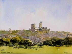 Len Roope (1917-2005). Lincoln from South West, watercolour, signed and titled, 21cm x 28.5cm.