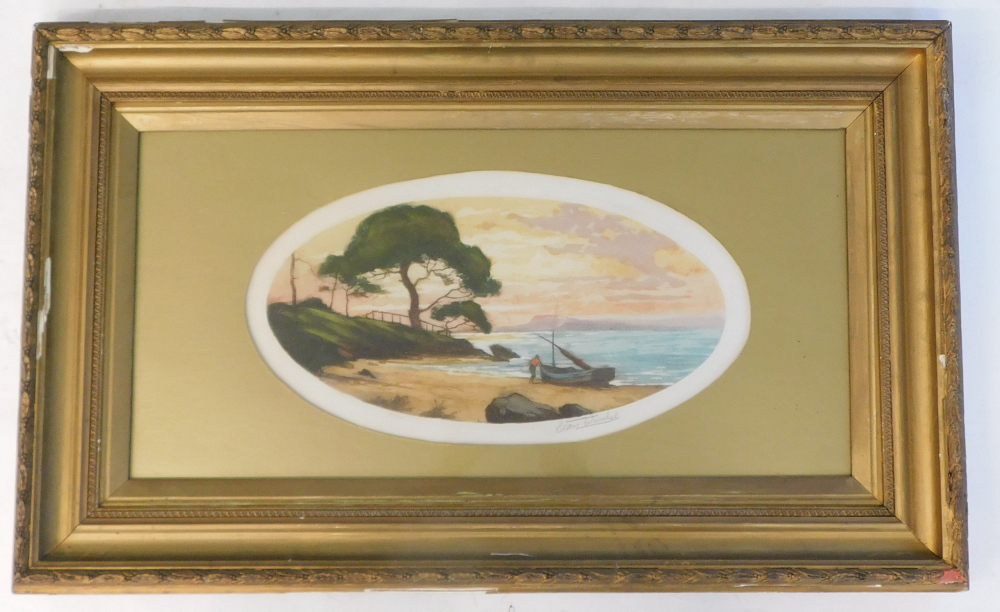 Van Winchel. Coastal scene with figure and sailing boat, artist signed coloured etching, 53/500, 23c - Image 2 of 5