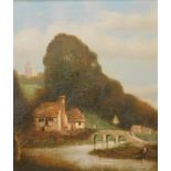 Attributed to Thomas Harris (19thC). The Village of Pulborough, Sussex, oil on canvas, titled and da