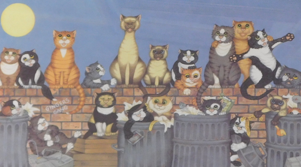 Linda Jane Smith (b.1962). Cats Chorus, artist signed, titled limited edition coloured print, 34/890